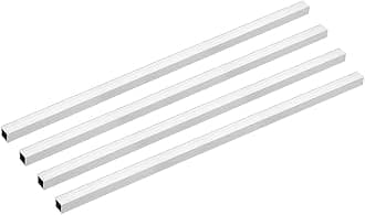 uxcell 6063 Aluminum Square Tube, 10mmx10mmx1mm Wall Thickness 300mm Length Seamless Straight Pipe Tubing 4 Pcs