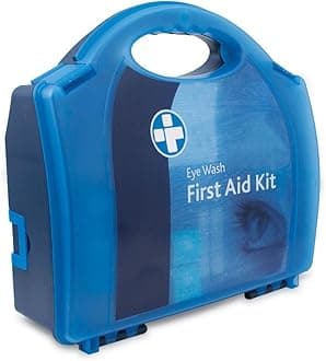 First Aid Eye Wash Kit - 2 x 500ml Reliwash Eyewash Bottles with Mirror - 2 x 20ml Saline Sterile Solution Pods Drops for Eyes And Eye Pads