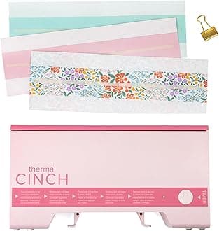 We R Memory Keepers Thermal Cinch Binding Machine Pink 12 Inch, Includes Thermal Book Binding Machine, Book Spines, and Clips, Create DIY Journals, Notebooks, Scrapbooks, Photo Books, and Documents