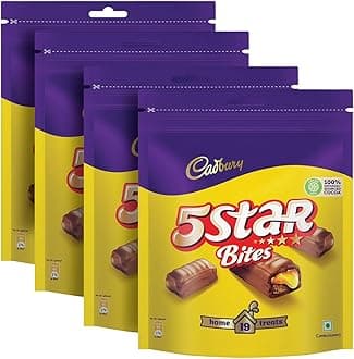 Cadbury 5 Star Chocolate Home Treats Chocolate Bars, 191.9 Gram (Pack Of 4)
