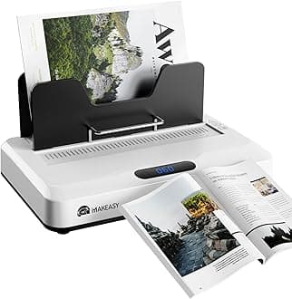 MAKEASY Thermal Binding Machine 500 Sheets Capacity, Digital Touch Panel, Air Cooling, Electric Thermal Binder for A4//A5/Letter Size Documents, Come with 10 PCS Binding Covers