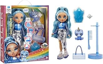 Rainbow High Fashion Doll with Slime Kit & Pet - Skyler (Blue) - 28 cm Twinkle Doll with Glitter Deer DIY, Magic Pet and Fashion Accessories - Children's Toy - Ages 4-12 Years
