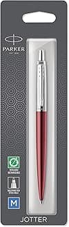 Parker Medium point Ballpoint Pen, Premium Black and Chrome (1953241)