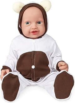 Vollence 23 inch Full Body Silicone Baby Dolls That Look Real,Not Vinyl Dolls,Real Platinum Silicone Baby Doll Bald,Soft Lifelike Newborn Silicone Baby Doll - Girl