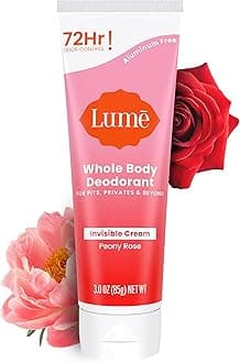 - Whole Body Deodorant - Invisible Cream Tube - 72 Hour Odor Control - Aluminum Free, Baking Soda Free, Skin Safe - 3.0 ounce (Peony Rose)