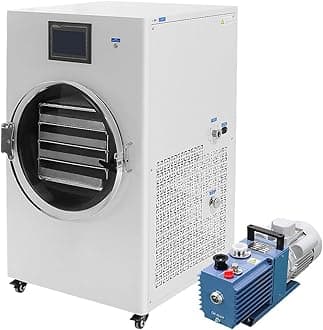 HNZXIB -35℃ Freeze Dryer Machine with Rotary Vane Vacuum Pump, Vacuum Sublimation Precise Control, 6L Capacity, Industrial Freeze Dryer Versatile for Lab, Food & Small Business Use