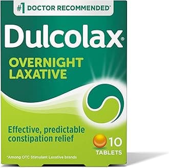 Stimulant Laxative Tablets, Predictable & Effective Constipation Relief, Relieves Straining & Bloating, Bisacodyl 5 mg, 10 Count